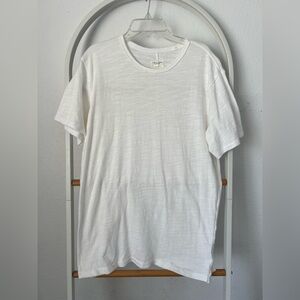 rag & bone White Slub Crew Neck T-Shirt